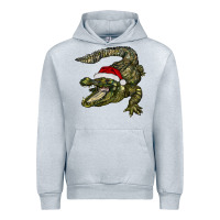 Heather Grey Christmas alligator Urban Hoodie - BarkalooDesign