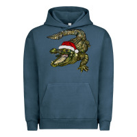 Pigment Midnight Navy Christmas alligator Urban Hoodie - BarkalooDesign