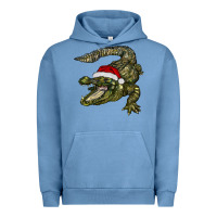 Pigment Pebble Blue Christmas alligator Urban Hoodie - BarkalooDesign