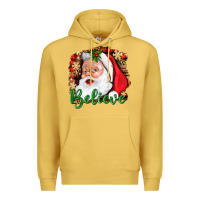 Antique Gold Believe And Santa Premium Hoodie - BundleAndBundleShop