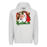 Dove Grey Believe And Santa Premium Hoodie - BundleAndBundleShop