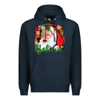 Navy Believe And Santa Premium Hoodie - BundleAndBundleShop