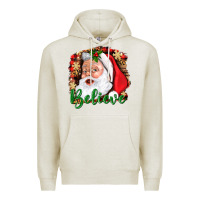 Oatmeal Heather Believe And Santa Premium Hoodie - BundleAndBundleShop