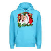 Ocean Blue Believe And Santa Premium Hoodie - BundleAndBundleShop
