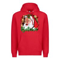 Red Believe And Santa Premium Hoodie - BundleAndBundleShop