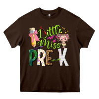 Chocolate Brown little miss pre k Heavy Core Tee - NancyCooperArtShop