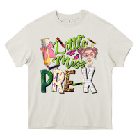 Cream little miss pre k Heavy Core Tee - NancyCooperArtShop