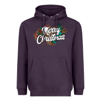 Plum Merry Christmas Heavyweight Hoodie - CowhideDigitalArt