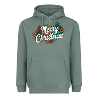 Sage Merry Christmas Heavyweight Hoodie - CowhideDigitalArt