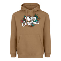 Toasted Coconut Merry Christmas Heavyweight Hoodie - CowhideDigitalArt