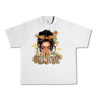 Lunar Rock Black Hair Believe Praying Caucasian Messy Bun Urban Heavy Tee - texasbilliewilder
