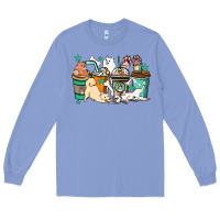 Colony Blue Dog coffee cups Long Sleeve Tee - HowdyJamesFarm
