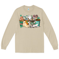 Mushroom Dog coffee cups Long Sleeve Tee - HowdyJamesFarm