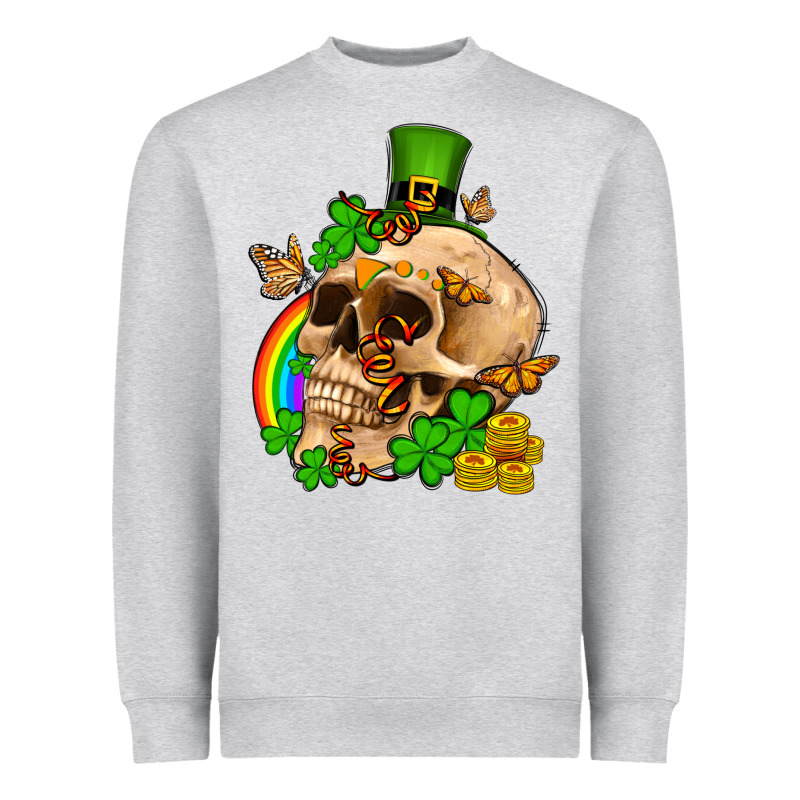 St. Patrick's Boho Skull Heavyweight Sweatshirt by OliviaCreatesArt | Teevron