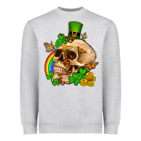 Heather Grey St. Patrick's boho skull Heavyweight Sweatshirt - OliviaCreatesArt