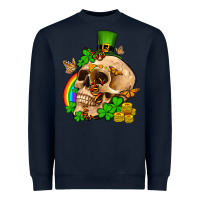 Navy St. Patrick's boho skull Heavyweight Sweatshirt - OliviaCreatesArt