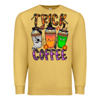 Antique Gold trick or coffee Premium Sweatshirt - CowhideDigitalArt