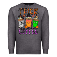 Charcoal Heather trick or coffee Premium Sweatshirt - CowhideDigitalArt