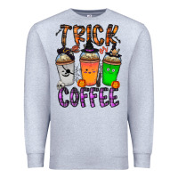 Heather Grey trick or coffee Premium Sweatshirt - CowhideDigitalArt