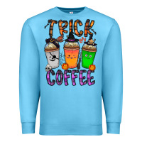 Ocean Blue trick or coffee Premium Sweatshirt - CowhideDigitalArt