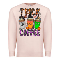 Pale Pink trick or coffee Premium Sweatshirt - CowhideDigitalArt