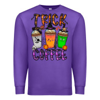 Purple trick or coffee Premium Sweatshirt - CowhideDigitalArt