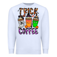 White trick or coffee Premium Sweatshirt - CowhideDigitalArt
