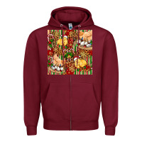 Burgundy christmas chicken Zipper Hoodie - FaDigitalArtStudio