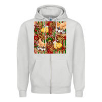 Dove Grey christmas chicken Zipper Hoodie - FaDigitalArtStudio