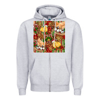 Heather Grey christmas chicken Zipper Hoodie - FaDigitalArtStudio
