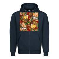 Navy christmas chicken Zipper Hoodie - FaDigitalArtStudio