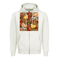Oatmeal Heather christmas chicken Zipper Hoodie - FaDigitalArtStudio