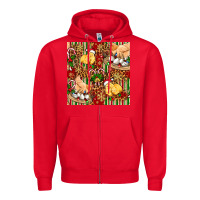Red christmas chicken Zipper Hoodie - FaDigitalArtStudio