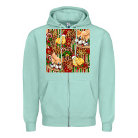 Seafoam christmas chicken Zipper Hoodie - FaDigitalArtStudio