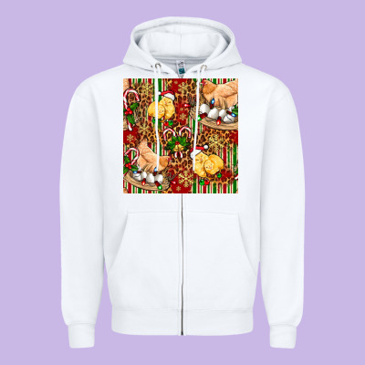 Christmas Chicken Zipper Hoodie Designed By Fadigitalartstudio