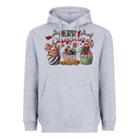 Heather Grey Merry Christmas Heavyweight Hoodie - CowhideDigitalArt