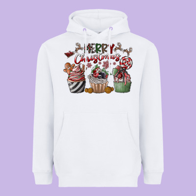 Merry Christmas Heavyweight Hoodie Designed By Cowhidedigitalart