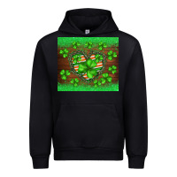 Black st.patricks heart shamrocks glitter Urban Hoodie - BarkalooDesign