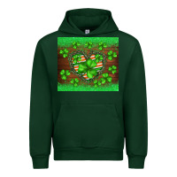 Forest Green st.patricks heart shamrocks glitter Urban Hoodie - BarkalooDesign