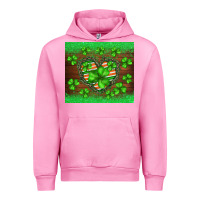 Fuchsia Pink st.patricks heart shamrocks glitter Urban Hoodie - BarkalooDesign