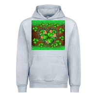 Heather Grey st.patricks heart shamrocks glitter Urban Hoodie - BarkalooDesign