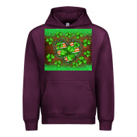 Mauve Wine st.patricks heart shamrocks glitter Urban Hoodie - BarkalooDesign