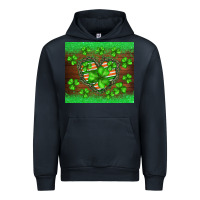 Navy st.patricks heart shamrocks glitter Urban Hoodie - BarkalooDesign