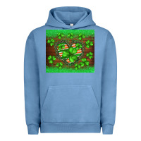 Pigment Pebble Blue st.patricks heart shamrocks glitter Urban Hoodie - BarkalooDesign
