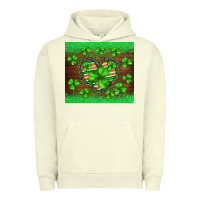 Pigment Pistachio st.patricks heart shamrocks glitter Urban Hoodie - BarkalooDesign