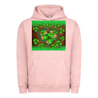 Pigment Salmon st.patricks heart shamrocks glitter Urban Hoodie - BarkalooDesign