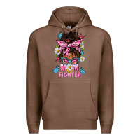 Chestnut Mom Is A Fighter And Afro Messy Bun Mom Premium Hoodie - BundleAndBundleShop