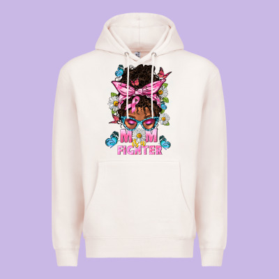 Mom Is A Fighter And Afro Messy Bun Mom Premium Hoodie Designed By Bundleandbundleshop