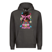 Smoke Mom Is A Fighter And Afro Messy Bun Mom Premium Hoodie - BundleAndBundleShop