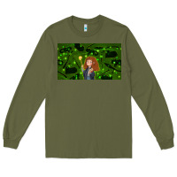 Army Green wizard girl and cat Long Sleeve Tee - TumblerDesignByShophia
